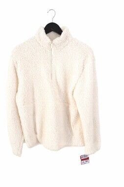 Wondershop Men’s White Sherpa Quarter Zip Cozy Pullover Jacket NEW w/ Tags